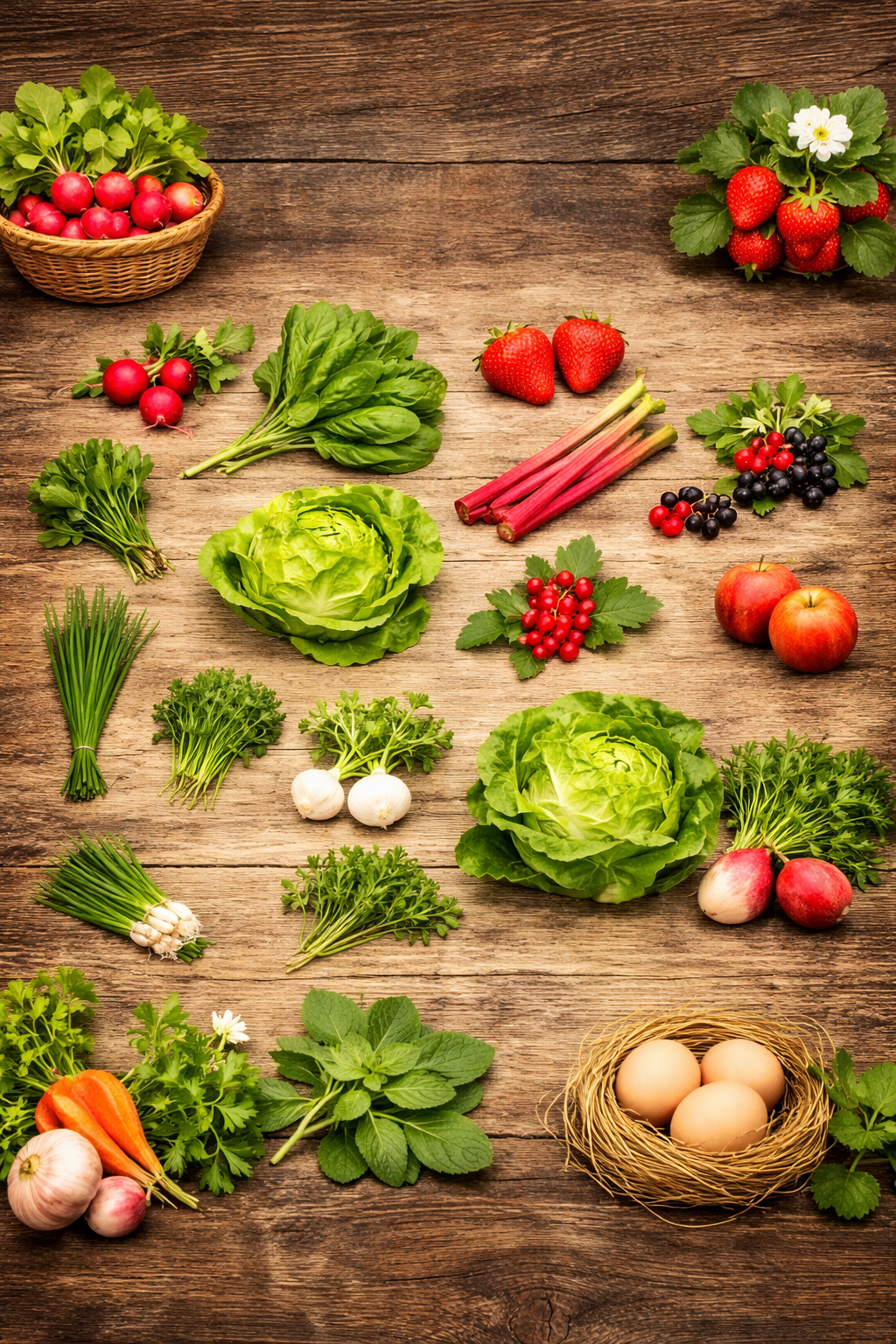 Seznam potravin pěstovaných farmáři v dubnu